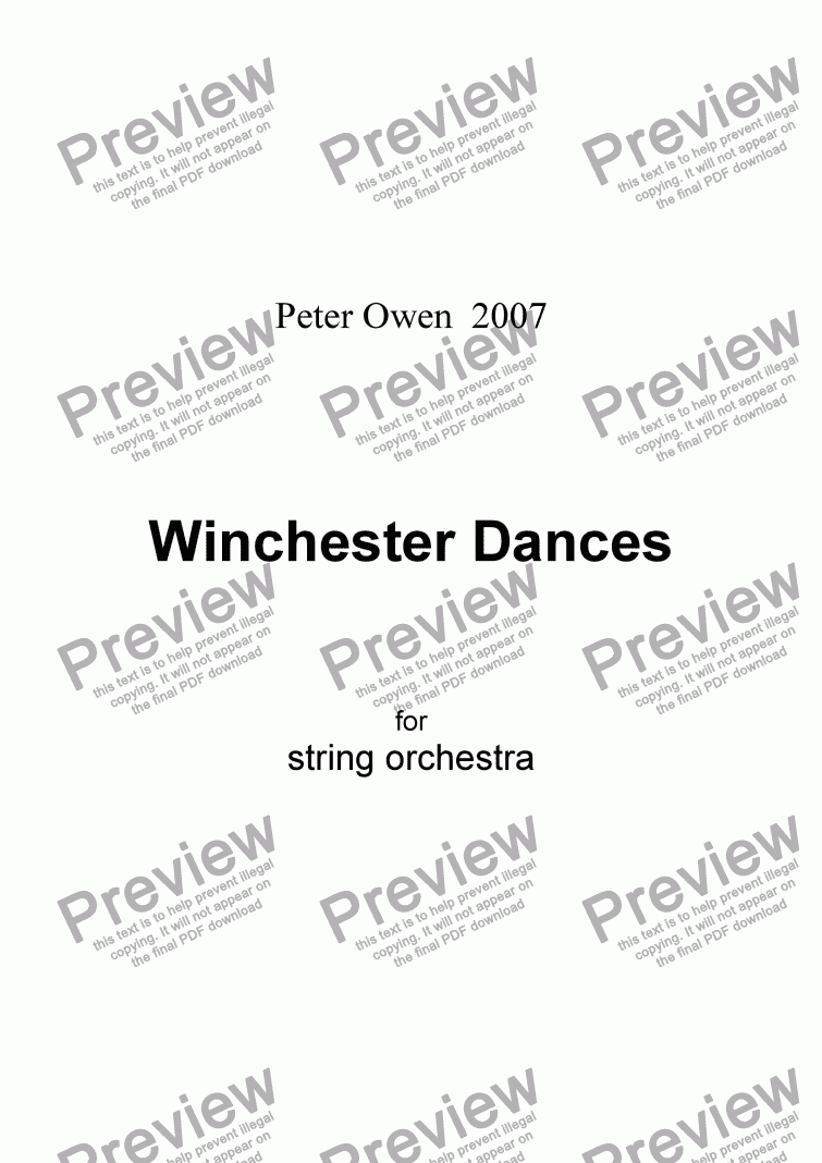 page one of Winchester Dances