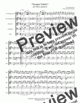 page one of March - Semper Fidelis (Brass Quintet)