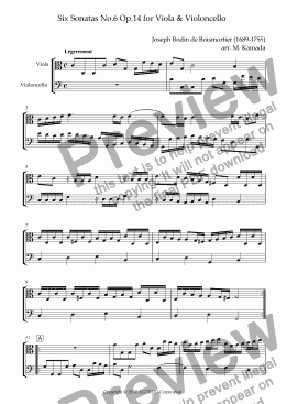 page one of Sonata (Duet) for Viola & Violoncello Op.14-6