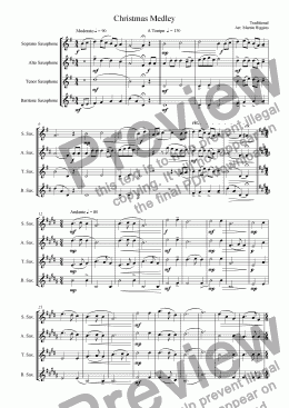 page one of Christmas Medley (Saxophone Quartet) (2007)