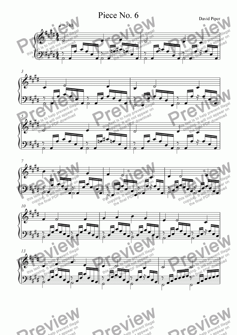 page one of Piece No. 6