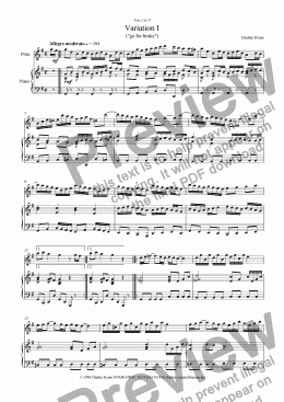 page one of Flute Variations I