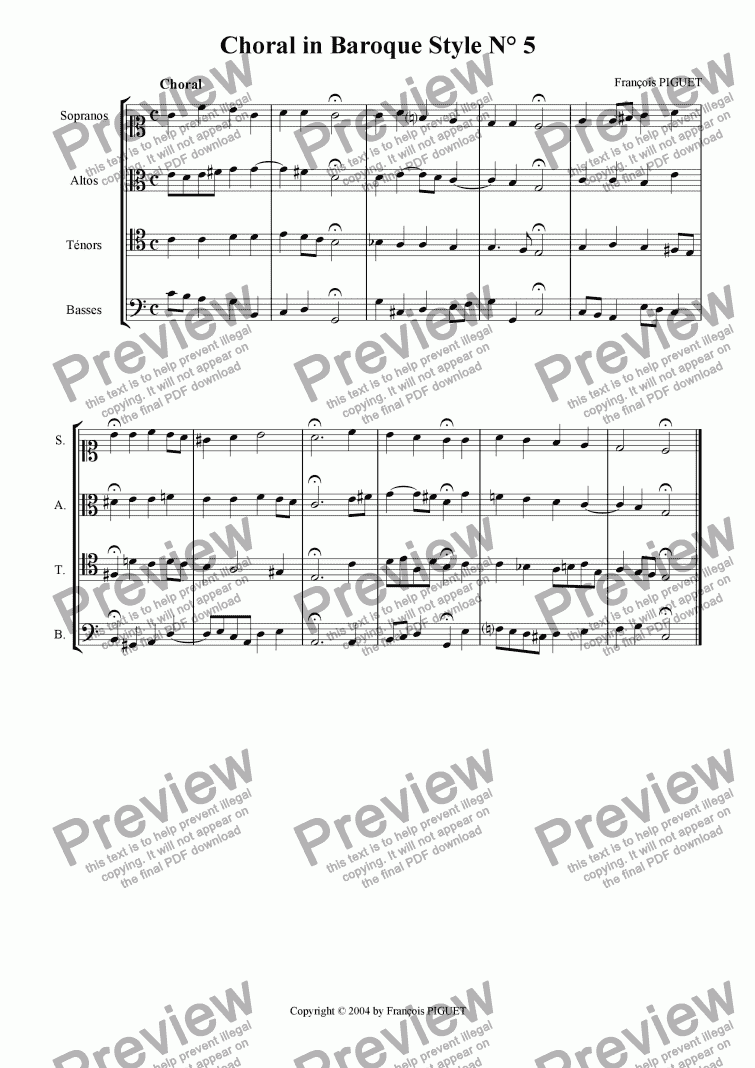 page one of Choral N� 5 b