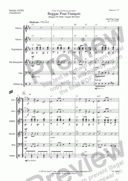 page one of Reggae Pour François (GGM/Score & Parts)