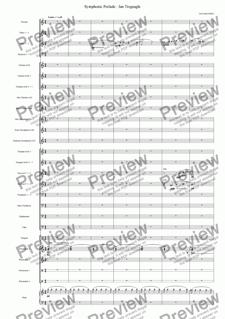page one of Symphonic Prelude: Jan Tregeagle