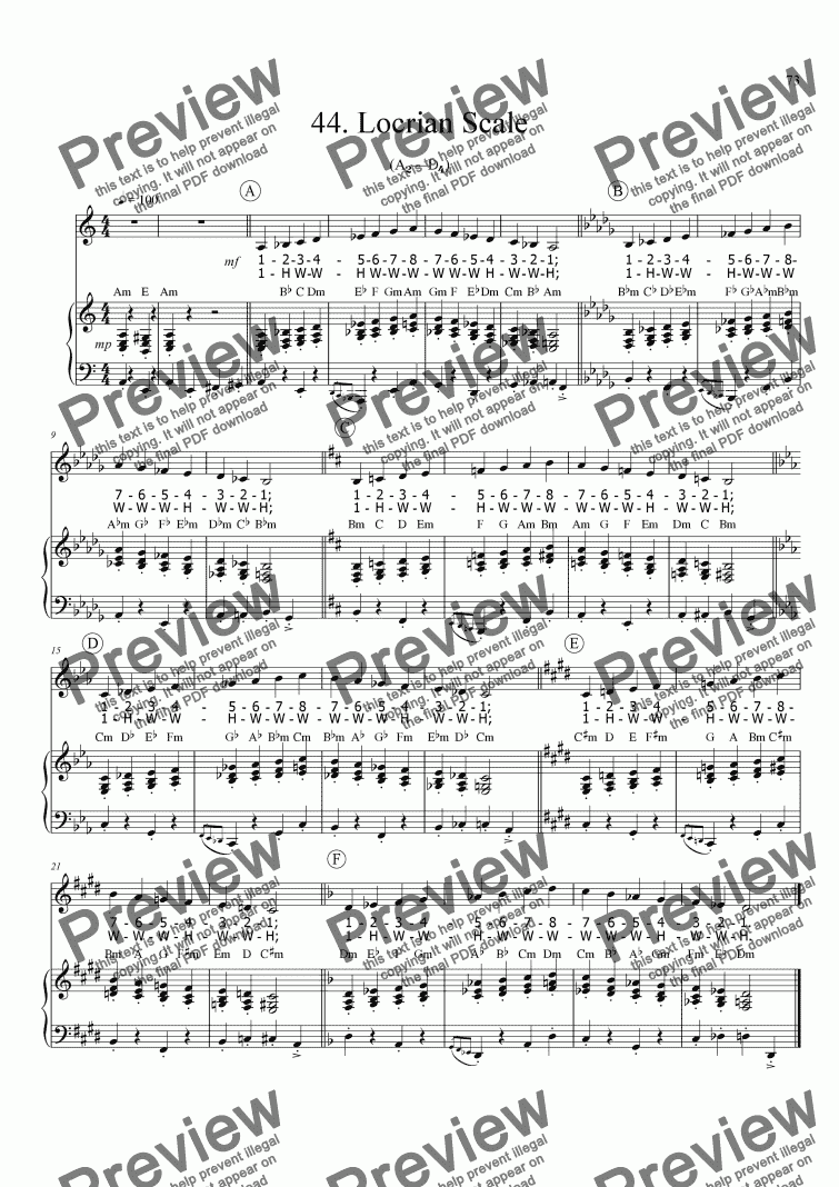 page one of Sing!�44. Locrian Scale [teacher]