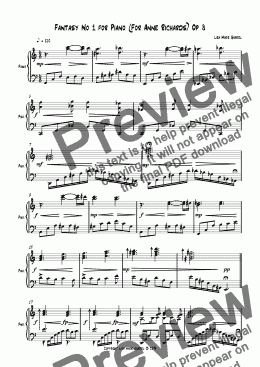 page one of Fantasy No 1 for Piano Op 8