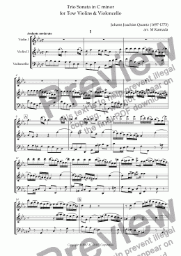 page one of Trio Sonata in C minor for Tow Violins & Violoncello