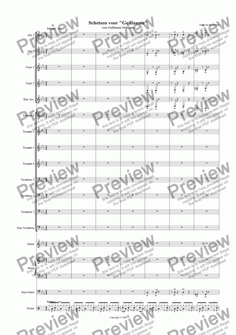 page one of Sketch (juvenilia, big band)