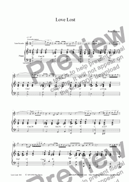 page one of Love Lost [Flute/Recorder+Piano]