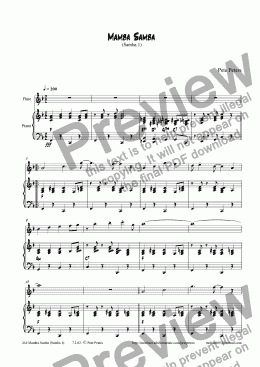 page one of Mamba Samba [Flute + Piano]