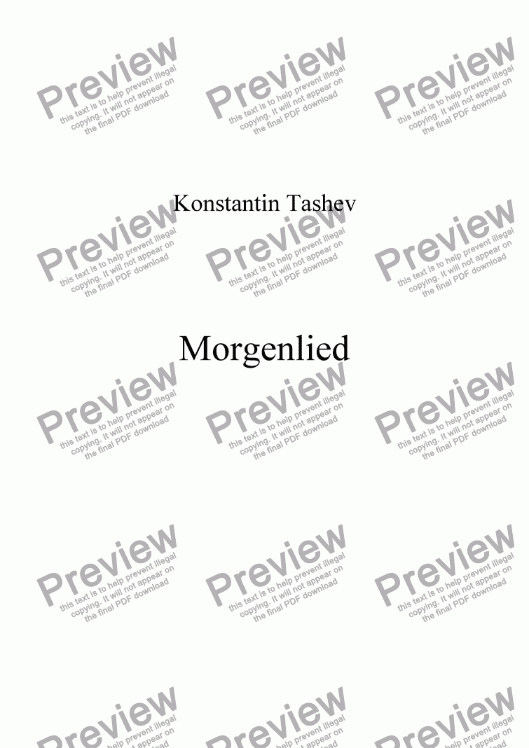 page one of Morgenslied