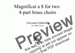 page one of Brass Octet - Magnificat a 8 for two 4-part brass choirs