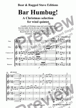 page one of Bar Humbug! - A Christmas selection for wind quintet