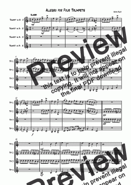 page one of Allegro for Four Trumpets
