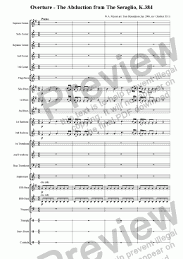 page one of BRASS BAND - Overture to ’The Abduction From The Seraglio’