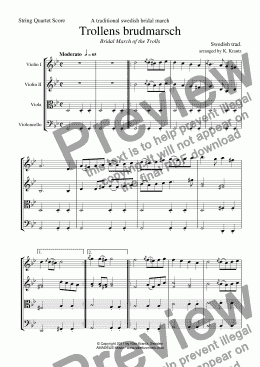 page one of Bridal march from Delsbo (Sweden) / Brudmarsch från Delsbo for string quartet