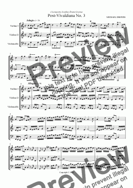 page one of Post-Vivaldiana No. 3 (for Two Violins and Violoncello)
