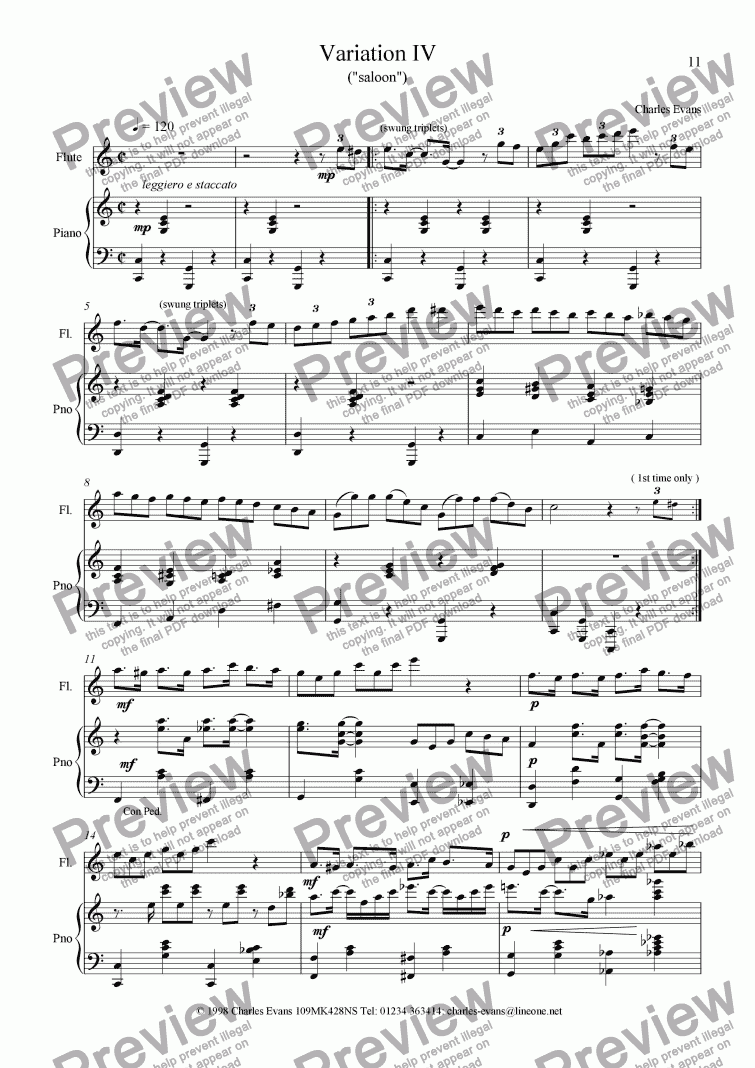 page one of Flute Variations IV-VI