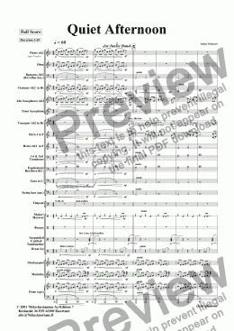 page one of Quiet Afternoon (wind band)