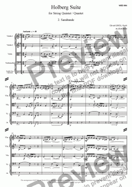 page one of Holberg Suite - 2. Sarabande