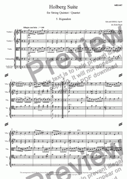 page one of Holberg Suite - 5. Rigaudon