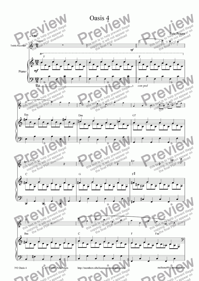 page one of Oasis 4 [solo inst+Piano]