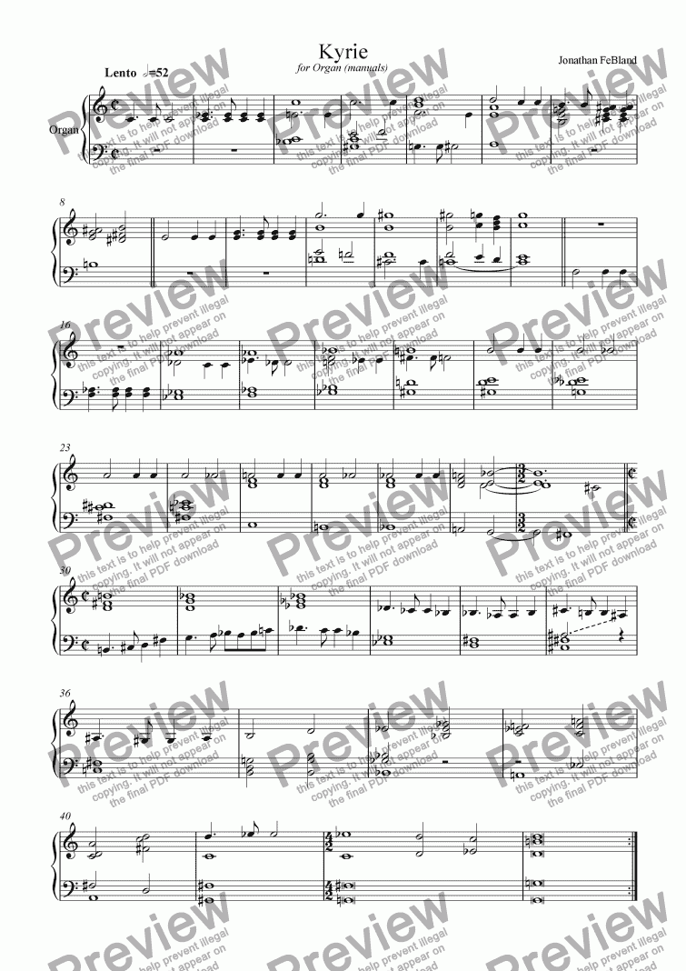 page one of Kyrie for Organ (Manuals)