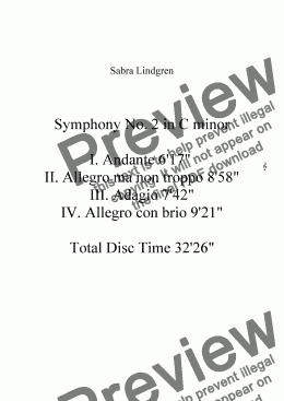 page one of Symphony No. 2 in C minor  II. Allegro ma non troppo