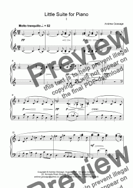 page one of Little Suite for Piano: 1st movement