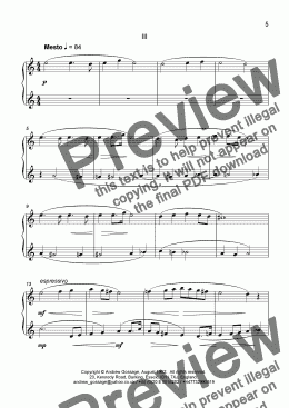 page one of Little Suite for Piano: 3rd movement