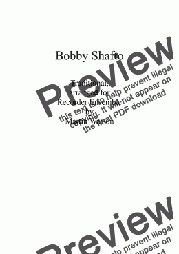 page one of Bobby Shafto for Recorder Ensemble