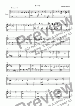 page one of Kyrie - Piano vers.