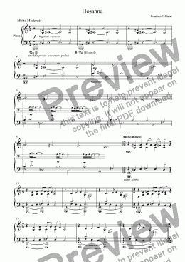 page one of Hosanna - advanced Piano vers.