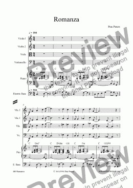 page one of Romanza [String 4tet + Pno & Bass]