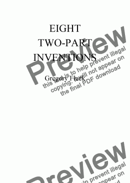 page one of EIGHT TWO-PART INVENTIONS