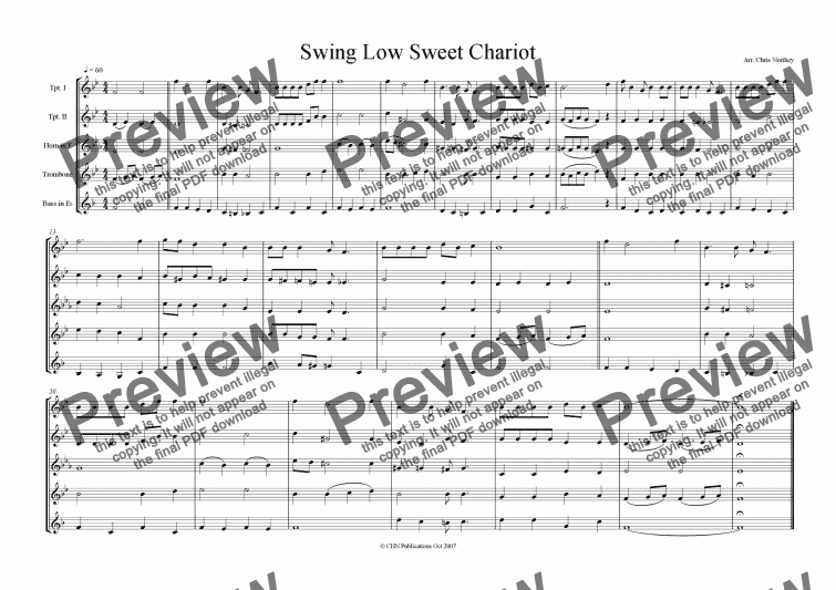 page one of Swing Low Sweet Chariot