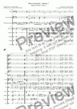 page one of 21- Bem-aventurado - Salmos 1 - in A - Coral (SATB), Piano e Percuss�o (Original by Alvin Lloyd Masters)