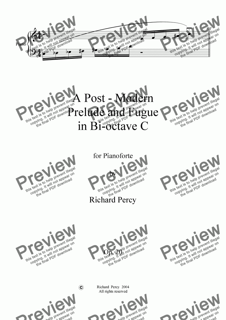 page one of Post-Modern Prelude and Fugue