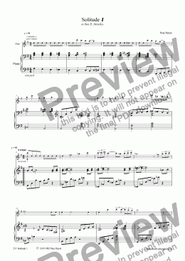 page one of Solitude 1 [Recorder version + Piano]