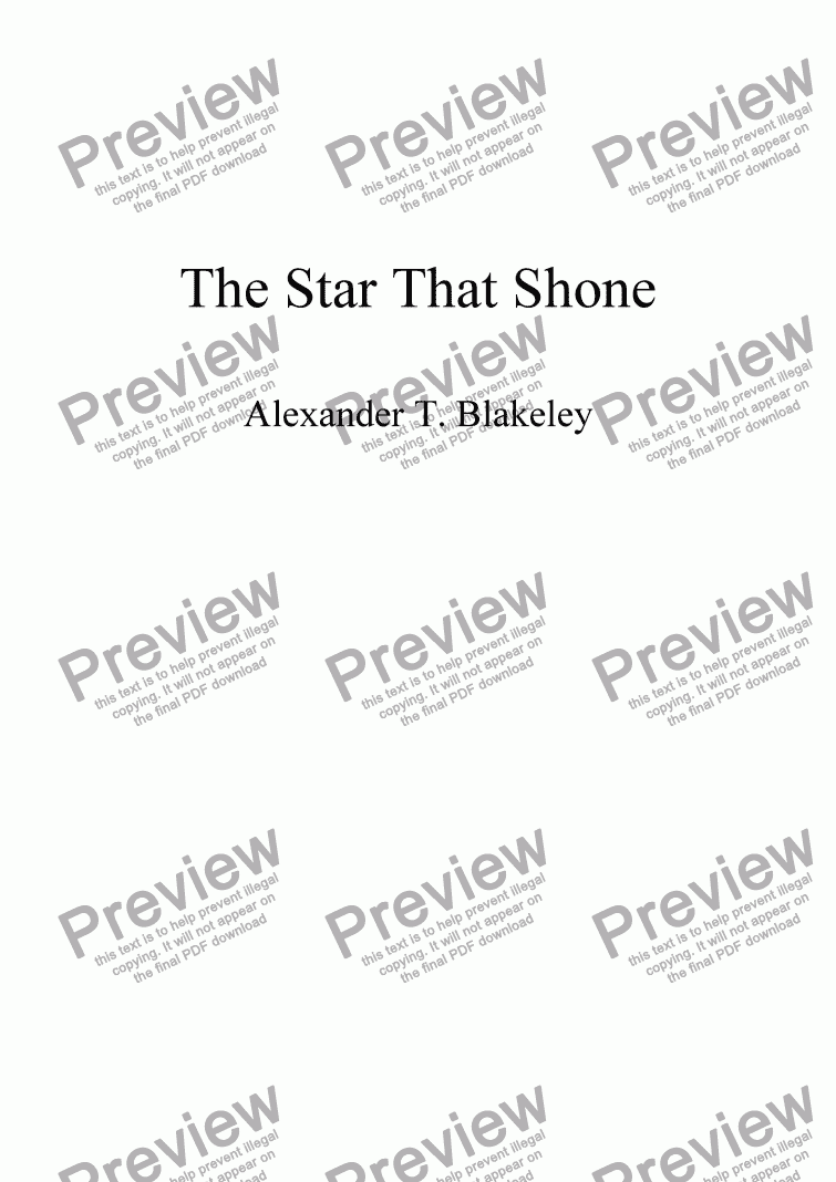 page one of The Star That Shone