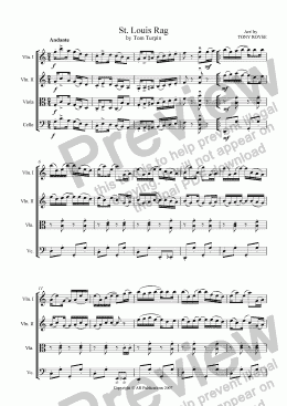 page one of St. Louis Rag - String Quartet