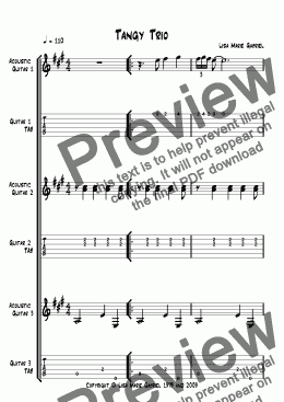page one of TANGY TRIO - A lively Latin number for three fingerstyle guitars!