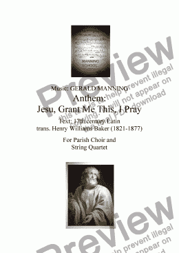 page one of Anthems For All Occasions -  Jesu, Grant Me This I Pray, Op.15 - Manning, G. - for Parish Choir & String Quartet
