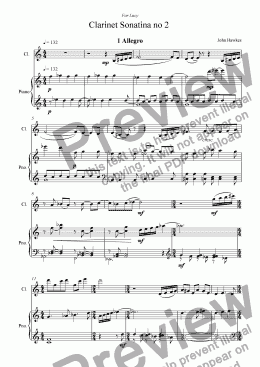 page one of Clarinet Sonatina no 2