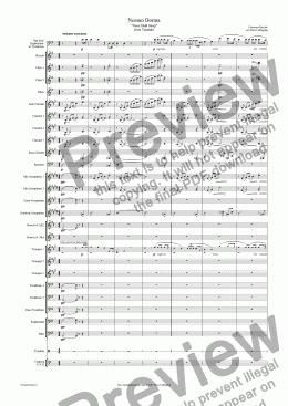 page one of Nessun Dorma from Turandot arranged for Wind Band