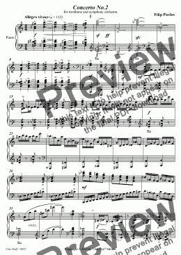 page one of Filip Pavlov - Trombone concerto No.2 (piano score)