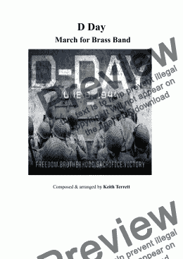 page one of D-Day March  for Brass Band (British Style)