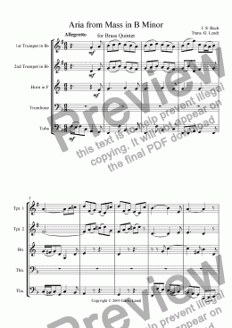 page one of Aria from B Minor Mass "Et in Spiritum Sanctum"