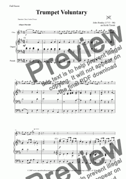page one of Stanley Trumpet Voluntary for Oboe & Organ + Pedals